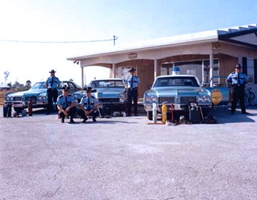 Police officers in front of station circa 1968