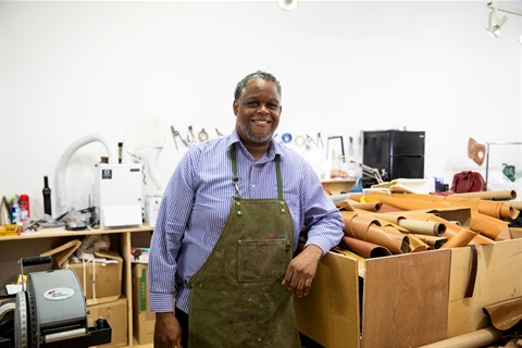 Chris Moore owner of ArtBag for Black History Month