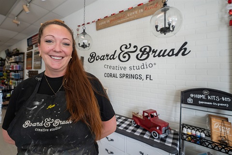 Board and Brush Coral Springs Pictured Owner Jennifer Ferguson