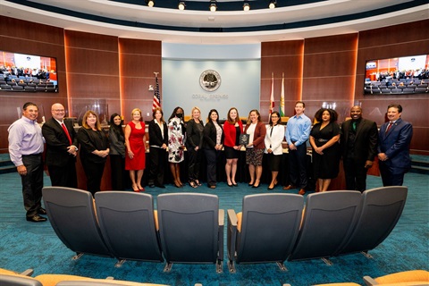 Employees from Budget Department recognized in Chambers for ICMA Certificate of Excellence for FY2021
