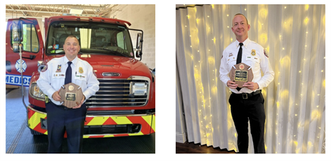 Pictured two first responders, Lieutenant Mike Farmer - Broward Health North Paramedic of the Year, and Captain Patrick Staab - Broward Health Medical Center Paramedic of the Year.