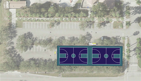 Construction of Basketball courts at Cypress Hammock Park