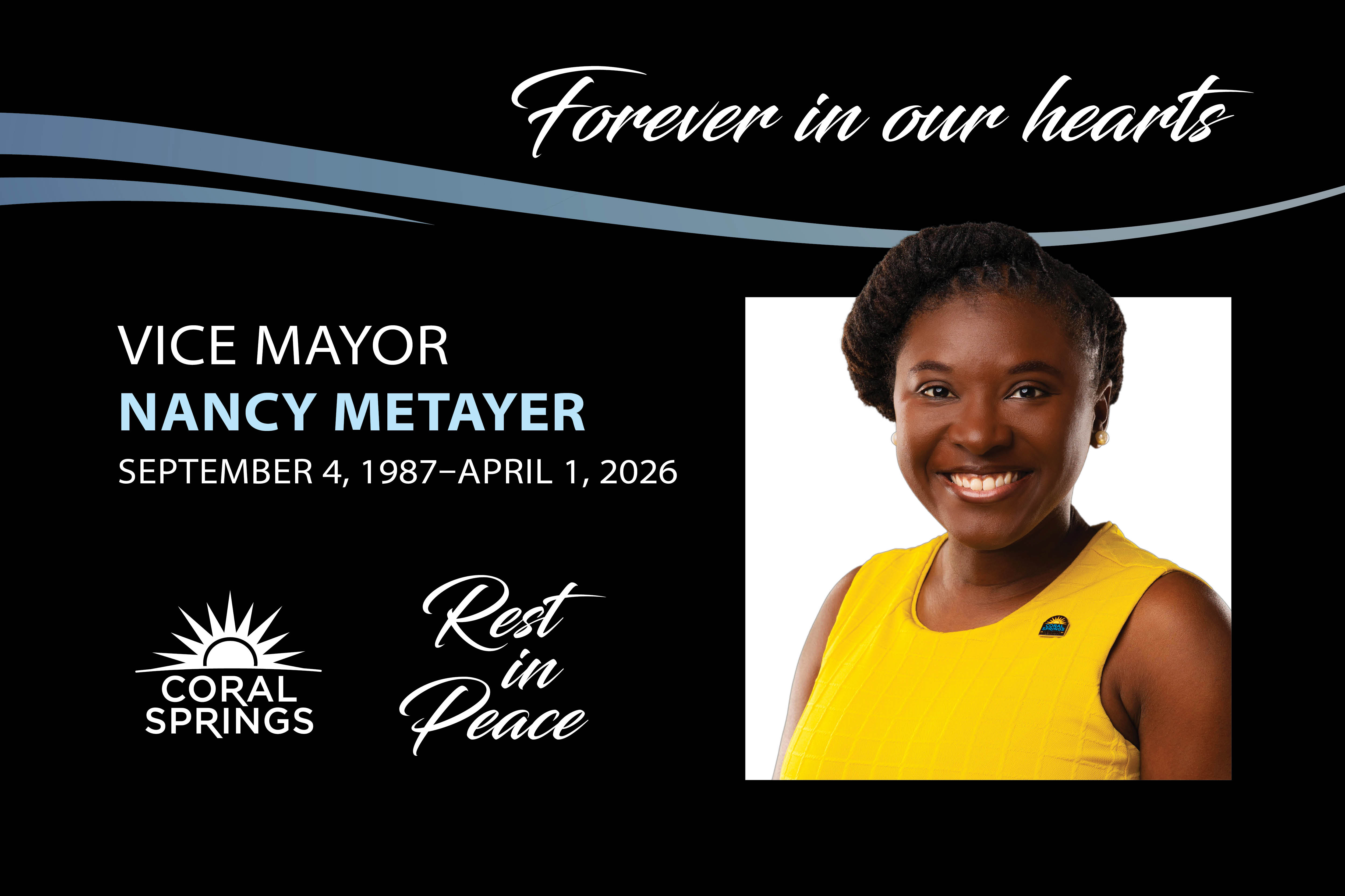 In Memoriam graphic for Vice Mayor Nancy Metayer