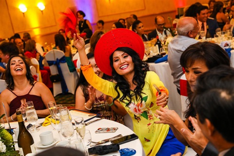 woman dressed in traditional dress at International Dinner Dance 